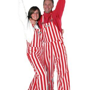 Red and White Adult Striped Game Bibs